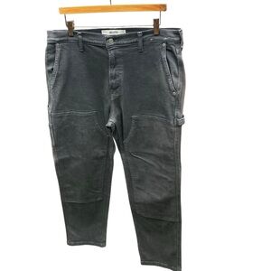 Hollister Mens Loose Utility Carpenter Pants Washed Black 34x32 Workwear Y2K